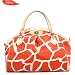 Faux Leather Giraffe Double Handle Fashion Bag (ORANGE)