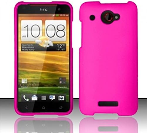 For HTC Droid DNA 6435 Rubberized Hard Cover Case - Rose Pink