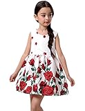 (コ-ランド) Co-land 発表会 フォーマル キッズドレス ノースリーブ 結婚式 子供ワンピース 女の子 女児 ローズプリント ガールズ ベビー 入園式 演奏会 白 130