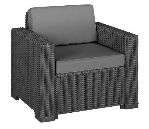 Allibert 192877 Lounge Sessel California Chair, Rattanoptik, Kunststoff, graphit, 2-er Set Preisvergleich