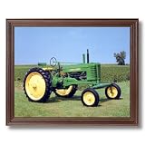 1947 John Deere Farm Tractor Home Decor Wall Picture Cherry Framed Art Print