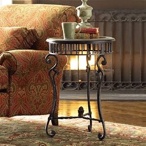 Round Accent Table on Tripod Base by AtHomeMart