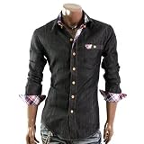 Doublju Mens Casual Patch Pocket Shirts(W621)