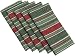 DII Mistle Twill Stripe Napkin, Green/Red Multi Stripe, Set of 6