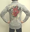 Tattoo Art We Love Rock n Roll Smoking Devil Shirt Gray