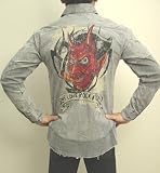 Tattoo Art We Love Rock n Roll Smoking Devil Shirt Gray