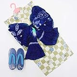 【着物問屋】男の子ゆかたセット【うちわ・抹茶色】1~2才用(90cm)