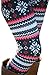 Women's Girls Snowflake Patterned Christmas Leggings Red One Size