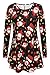 Meaneor Long Sleeves PlusSanta Christmas Xmas Gifts Print Flared Swing Dress Top