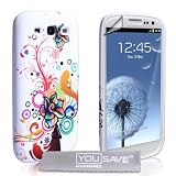 Samsung Galaxy S3 Tasche Silikon Blumen Regenbogen Wirbel H�llevon "Yousave Accessories�"