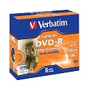 Verbatim DVD-R Rohlinge, 16x, 4.7GB, advanced AZO+, LightScribe Oberfläche (5er Pack)