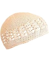 White Crochet Beanie Skull Cap Hat