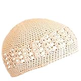 White Crochet Beanie Skull Cap Hat