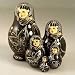 5 Nesting Doll Stacking Matryoshka LADY WITH BUTTERFLY. Matreshka Folk Russian Painting