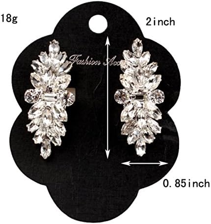 Silver Plated Vintage Crystal Rhinestone Shoe Buckle Clips Costume One Pair