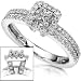 3/4ct TW Princess & Round Brilliant Diamond Engagement Ring in 14kt Gold - Size 5.5