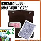 Copag Plastic Cards Leather Case Set Poker 4 Color Index