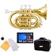 Mendini MPT-L Lacquer Brass Bb Pocket Trumpet, Gold
