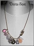 Treena Bean Vintage Fashion Victorian Rose, Pearl & Crystal Brass Necklace ***FREE SHIPPING***