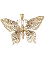Dazzlers Solid 14k Gold Butterfly Charm Pendant Available in three colors from jewelsberry (weights: 16.2 grams only)