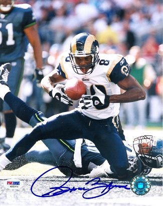Isaac Bruce Autographed/Hand Signed St. Louis Rams 8x10 Photo- PSA Hologram