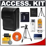 Deluxe Accessory Kit with Soft Leather Case + DMW-BCE10 Battery + Tripod + Cameta Bonus Kit for Panasonic Lumix DMC-FX30, FX33 & FX55 Digital Cameras