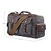 Weekender Overnight bag Canvas Genuine Leather Travel Duffel Bags for Men and Women