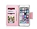 iPhone 6 Plus Case, iPhone 6s Plus Case,[Upgraded-Opened Volume and Power Button Ports,no Break Issue] by HiLDA,Wallet Case,PU Leather Case,Credit Card Holder,Flip Cover Case[Rose]