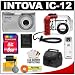 Intova IC-12 Compact Digital Camera with 180' Waterproof Underwater Housing with 8GB + Case + Accessory Kit
