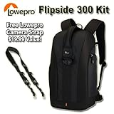 Lowepro Flipside 300 Digital SLR Camera Backpack Black Kit with Lowepro Spe ....