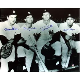 Clete Boyer, Tony Kubek, Bobby Richardson & Moose Skowron Autographed 16x20 Photograph