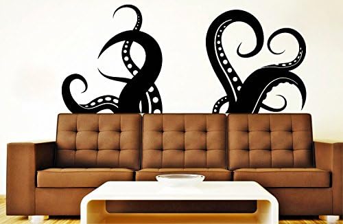 (63" X 27") Vinyl Wall Decal Amazing Octopus Tentacle / Sea Creature Bathroom Art Decor Sticker / Bath DIY Mural + Free Random Decal Gift