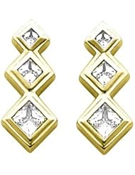 Pair of 14K Yellow Gold Diamond Earrings - 1.20 Ct. -- LIFETIME WARRANTY