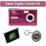 Digital Concepts 5.1 MP Pink Digital Camera + Digital Picture Frame + Digital Keychain Photo Viewer