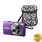 Canon PowerShot A3500 IS 14.1 MP Digital Camera with Case and 3.5-Inch Touch Panel LCD and 5x Ultra Wide Angle Optical Image Stabilized Zoom, Purple
