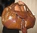 TAN Brown Croc Leather Lk Dectective Celebrity Spy Bag Hobo Handbag Tote Purse NEW
