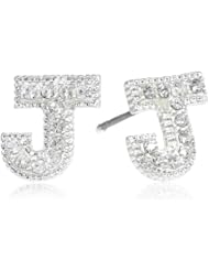 Silvertone Sparkle Initial Earrings