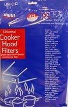 UNIVERSAL COOKER HOOD FILTERS WITH 2 GREASE SATURATION INDICATOR FILTERS & 1 CHARCOAL FILTER