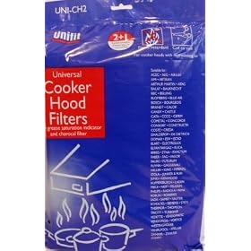 UNIVERSAL COOKER HOOD FILTERS WITH 2 GREASE SATURATION INDICATOR FILTERS & 1 CHARCOAL FILTER