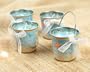 Beaches Tin Pail Candle with Authentic Shells (Set of 4)