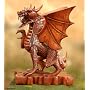 Wood statuette, 'Greeting Dragon'