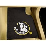 Florida State Seminoles NCAA Car Floor Mats (2 Front) Seminole Logo on Black
