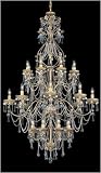 Schonbek 1436-82MD Tourmaline / Midsummer Night s Dream The Rose Crystal Twenty-Four Light Up Lighting Three Tier Chandelier from the Rose Collection