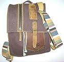 Geschenk-Set Postkarte und Greenland Webbing Rucksack mit Büffelleder in braun