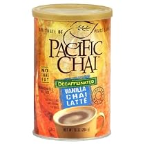 Pacific Chai Decaffeinated Vanilla Chai Latte Mix, 10-Ounce Canisters (Pack of 6)