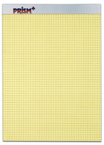 TOPS 76582 Prism+ Perforated Quadrille Pad, Canary, 5 sq./inch, 50 sheets/pad, 12 pads/pk