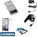 Clear White Durable Rubber Soft Silicone Skin Cover Case + Rapid Car Charger + Home Travel Charger + Clear Durable Reusable LCD Screen Protector + USB Data Cable for Verizon Samsung I900 I910 Omnia Smartphone