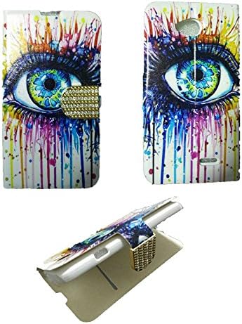 L70 Case, Brand Leather Flip Case Flip Wallet Stand case with Card Slots, for LG Optimus L70 - Beautiful Eye