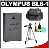 Olympus BLS-1 Li-ion Rechargeable Battery with Case + Tripod + Cleaning Accessory Kit for Pen Micro 4/3 E-P1, E-P2, E-P3, E-PL1, E-PL2, E-PL3, E-PM1 Digital Camera