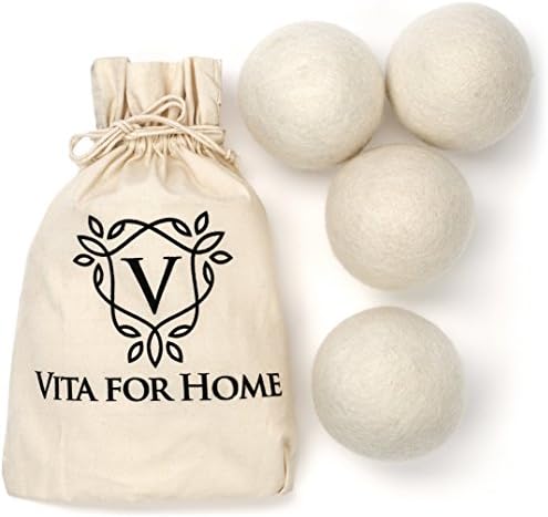 Dryer Balls - XL Premium 100% Organic New Zealand Wool Dryer Balls - Free Reusable Cloth Gift &amp; Storage Bag